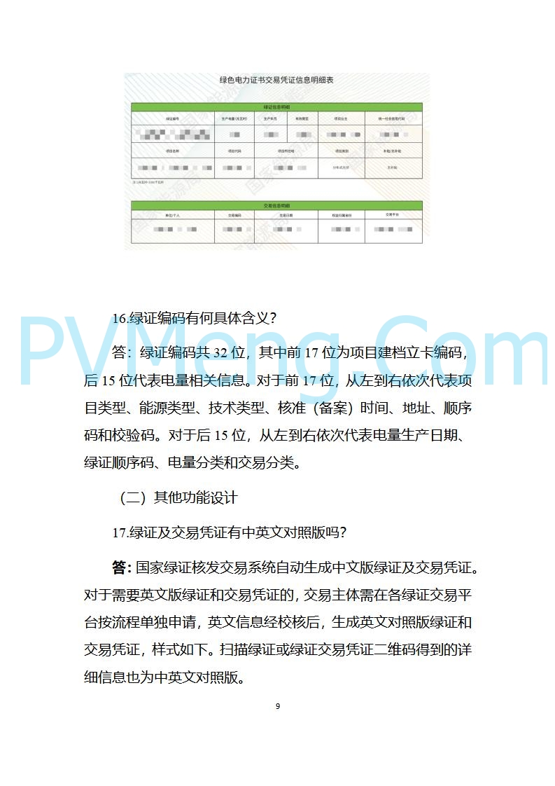 国家能源局发布关于《中国可再生能源绿色电力证书百问百答（2025年版）》20250317