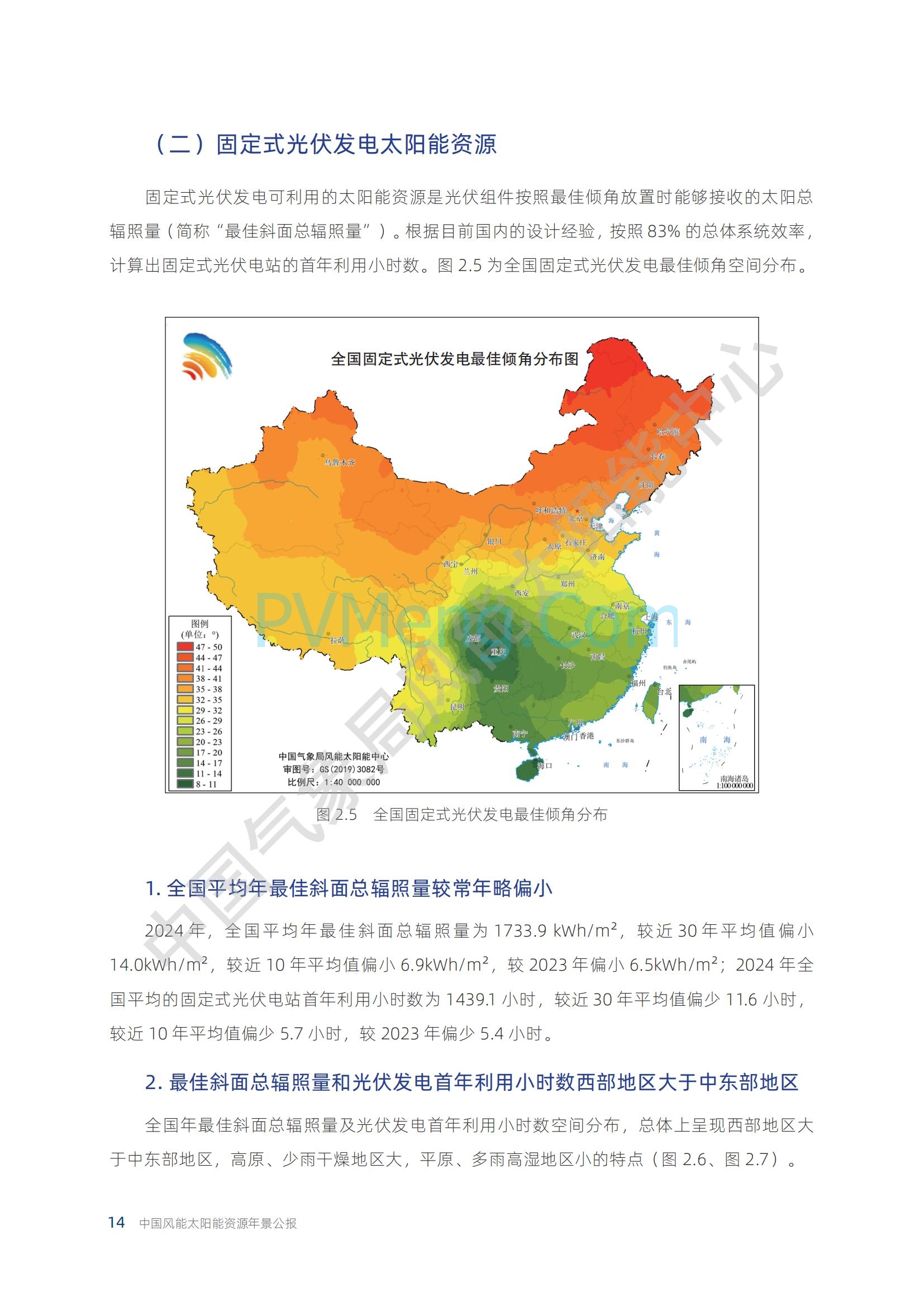 中国气象局2024年中国风能太阳能资源年景公报20250211