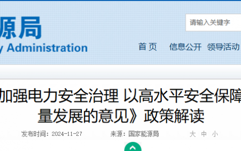 国家能源局关于《国家能源局关于加强电力安全治理 以高水平安全保障新型电力系统高质量发展的意见》政策解读20241127