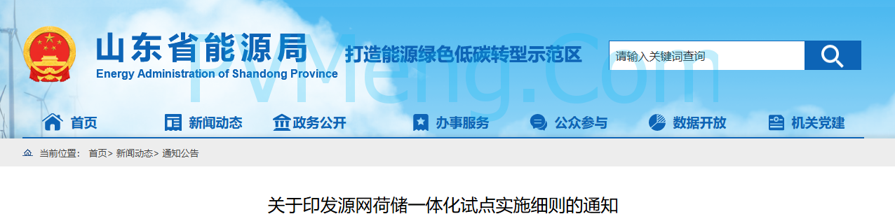 山东省能源局关于印发源网荷储一体化试点实施细则的通知20250305